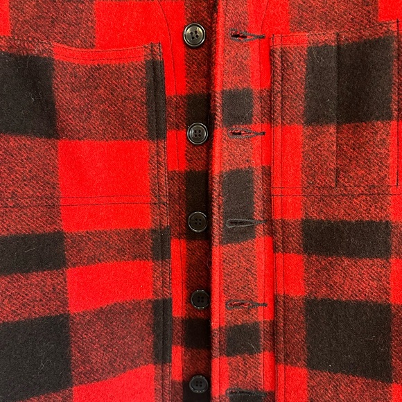 CC Filson Mackinaw Wool Vest Mens 38 Red Black Buffalo Plaid Style 20 USA Made - Picture 9 of 11